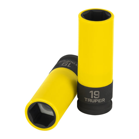 Dado largo impacto prot. plást. 19 mm, 6 puntas, cuadro 1/2' | D-7319-MLPD | 100931