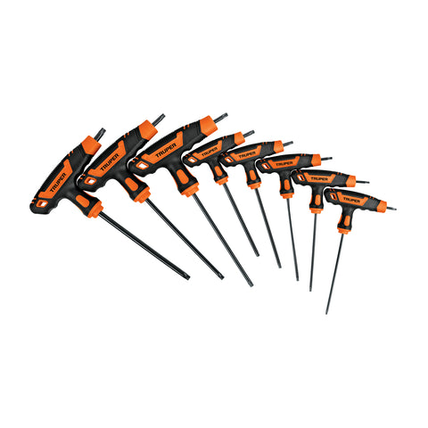 Juego de 8 llaves torx extralargas con mango T, TRUPER | TORX-8TLX | 100935