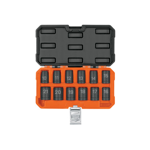 Juego de 12 dados de impacto cuadro 1/2', 6 puntas mm | JDI-1/2X12M | 100944