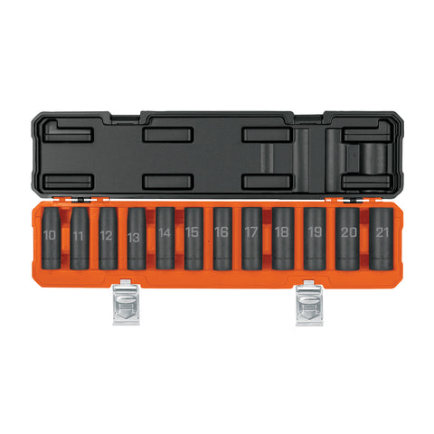 Juego de 12 dados largos de impacto cuadro 1/2', 6 puntas mm | JDI-1/2X12ML | 100946