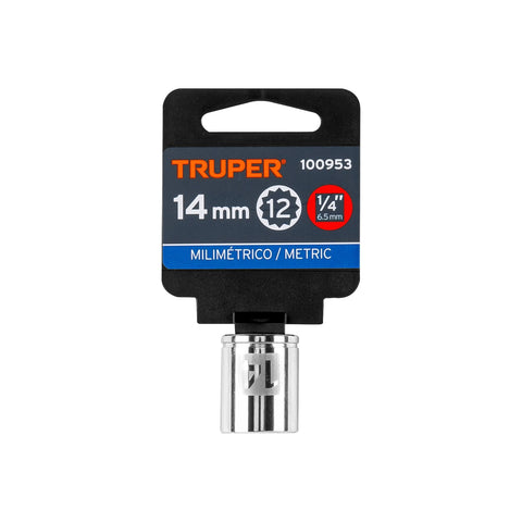 Dado de 14 mm, 12 puntas, cuadro 1/4', Truper | D-1414-BM | 100953