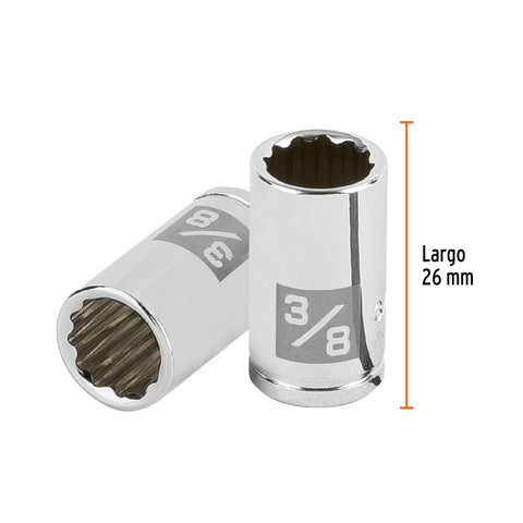Dado de 3/8', 12 puntas, cuadro 1/4', Truper | D-1412-B | 100961