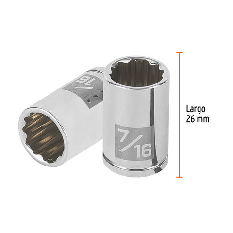 Dado de 7/16', 12 puntas, cuadro 1/4', Truper | D-1414-B | 100962
