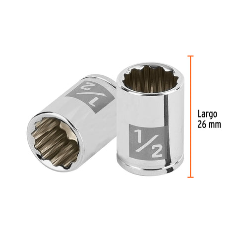 Dado de 1/2', 12 puntas, cuadro 1/4', Truper | D-1416-B | 100964