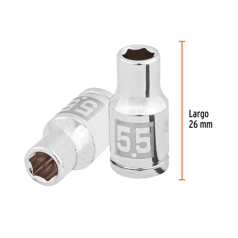 Dado de 5.5 mm, 6 puntas, cuadro 1/4', Truper | D-14055-M | 100966