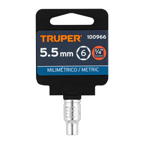 Dado de 5.5 mm, 6 puntas, cuadro 1/4', Truper | D-14055-M | 100966
