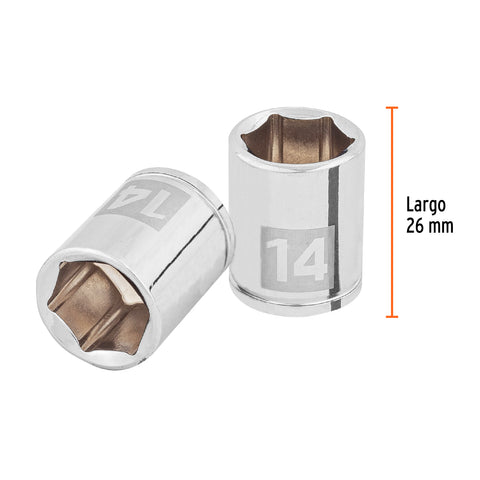 Dado de 14 mm, 6 puntas, cuadro 1/4', Truper | D-1414-M | 100967
