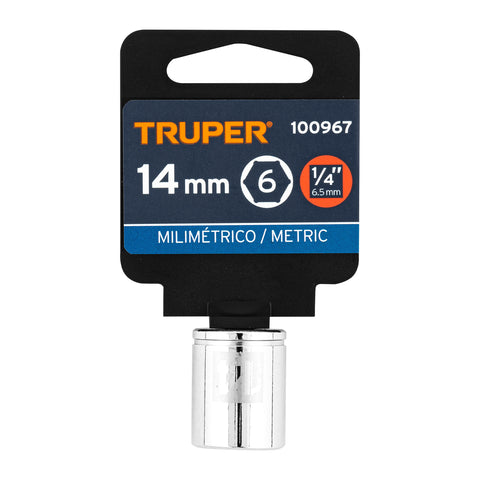Dado de 14 mm, 6 puntas, cuadro 1/4', Truper | D-1414-M | 100967