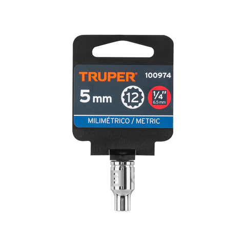 Dado de 5 mm, 12 puntas, cuadro 1/4', Truper | D-1405-BM | 100974
