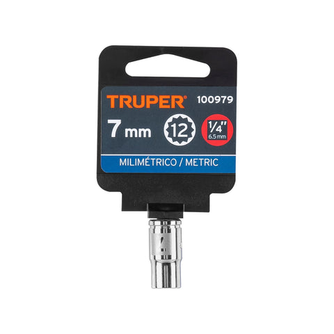 Dado de 7 mm, 12 puntas, cuadro 1/4', Truper | D-1407-BM | 100979