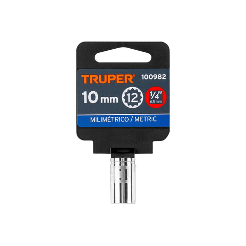 Dado de 10 mm, 12 puntas, cuadro 1/4', Truper | D-1410-BM | 100982