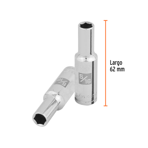 Dado largo de 5/16', 6 puntas, cuadro 3/8', Truper | D-3810-HL | 100990
