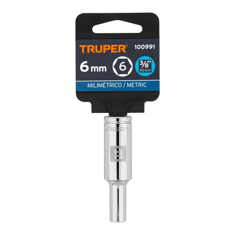 Dado largo de 6 mm, 6 puntas, cuadro 3/8', Truper | D-3806-HM-L | 100991