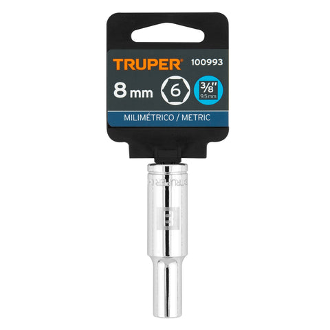 Dado largo de 8 mm, 6 puntas, cuadro 3/8', Truper | D-3808-HM-L | 100993