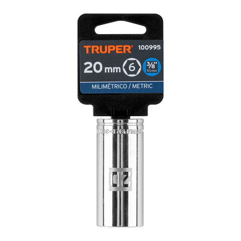 Dado largo de 20 mm, 6 puntas, cuadro 3/8', Truper | D-3820-HM-L | 100995