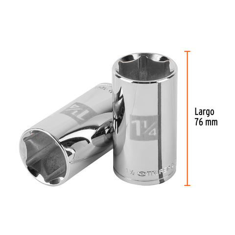 Dado largo de 1-1/4', 6 puntas, cuadro 1/2', Truper | D-1240-HL | 101000