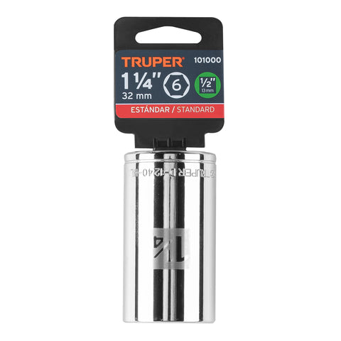 Dado largo de 1-1/4', 6 puntas, cuadro 1/2', Truper | D-1240-HL | 101000