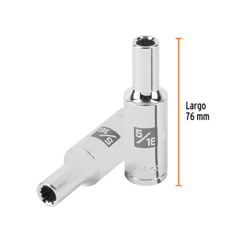 Dado largo de 5/16' 12 puntas, cuadro 1/2', Truper | D-1210-EL | 101001