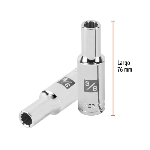 Dado largo de 3/8' 12 puntas, cuadro 1/2', Truper | D-1212-EL | 101002
