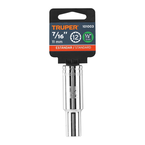 Dado largo de 7/16' 12 puntas, cuadro 1/2', Truper | D-1214-EL | 101003