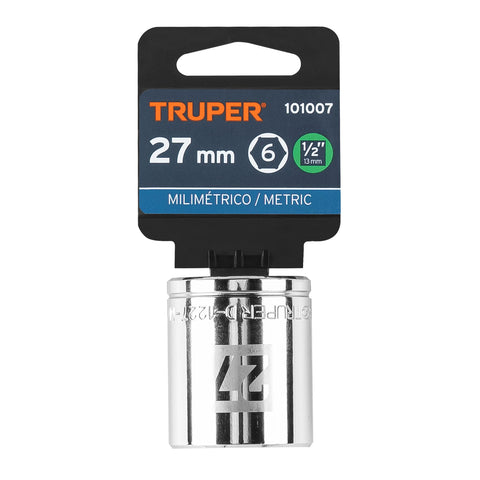 Dado de 27 mm, 6 puntas, cuadro 1/2', Truper | D-1227-M | 101007