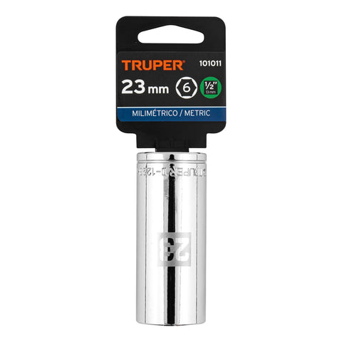 Dado largo de 23 mm, 6 puntas, cuadro 1/2', Truper | D-1223-ML | 101011