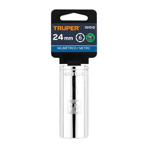 Dado largo de 24 mm, 6 puntas, cuadro 1/2', Truper | D-1224-ML | 101012