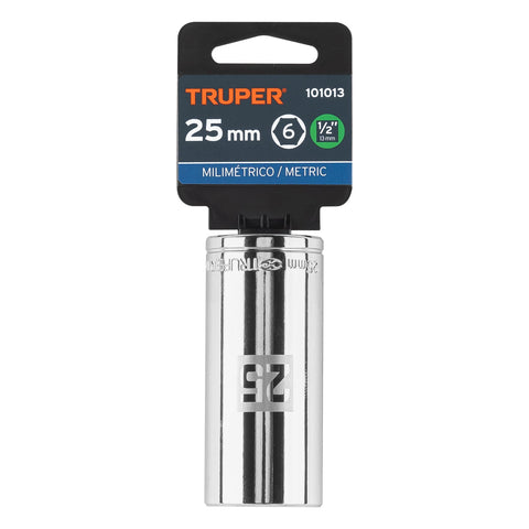 Dado largo de 25 mm, 6 puntas, cuadro 1/2', Truper | D-1225-ML | 101013