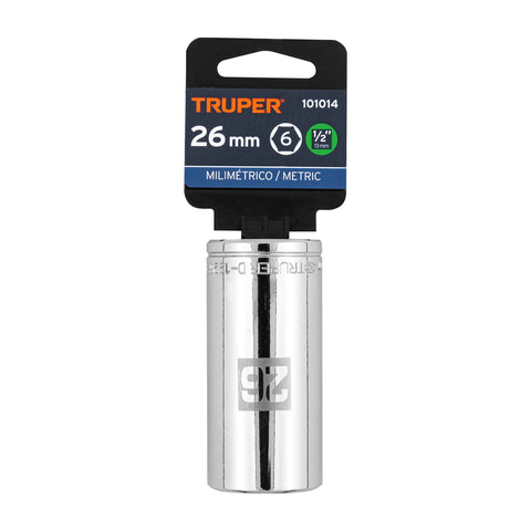Dado largo de 26 mm, 6 puntas, cuadro 1/2', Truper | D-1226-ML | 101014