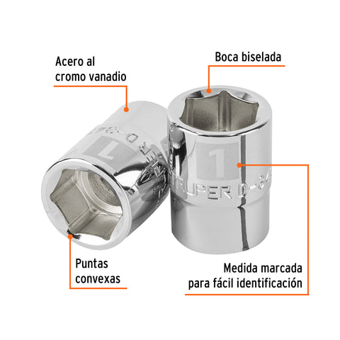 Dado de 1', 6 puntas, cuadro 3/4', Truper | D-3432-H | 101016