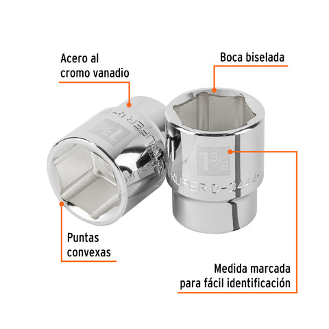 Dado de 1-3/8', 6 puntas, cuadro 3/4', Truper | D-3444-H | 101017
