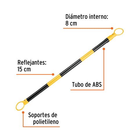 Barra extensible de 1.3 a 2.1 m reflejante para conos | BARE-4210 | 101019