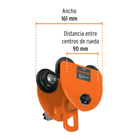 Trole de carga 1/2 ton para vigas IPS e IPR, ajustable | TRO-1/2 | 101075
