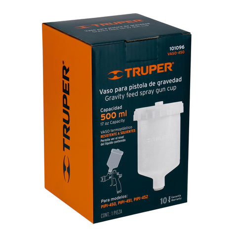 Vaso plástico de repuesto para PIPI-450/451/452, TRUPER | VASO-450 | 101096