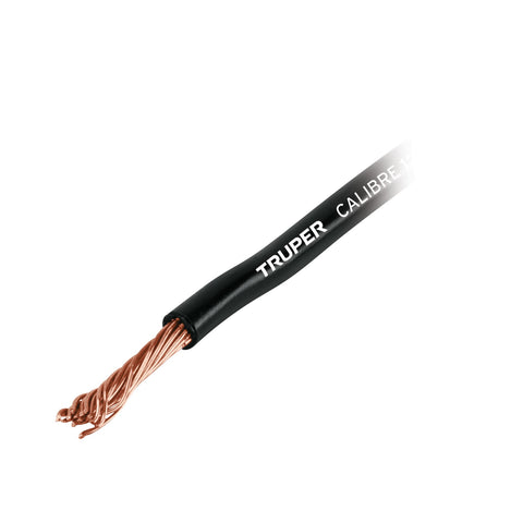 Carrete con 12 m de cable primario negro calibre 18, Truper | CAPRI-18N | 101120