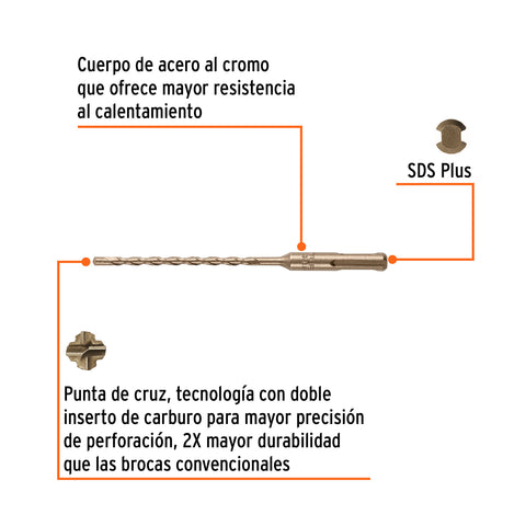 Broca SDS Plus 3/16 x 6', Truper | BS-3/16X6 | 101143