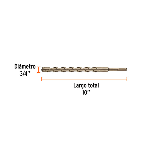 Broca SDS Plus 3/4 x 10', Truper | BS-3/4X10 | 101148
