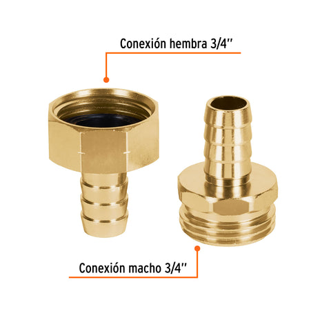 Juego de conectores 1/2' macho/hembra de aluminio, Truper | CFM-1/2A | 101160