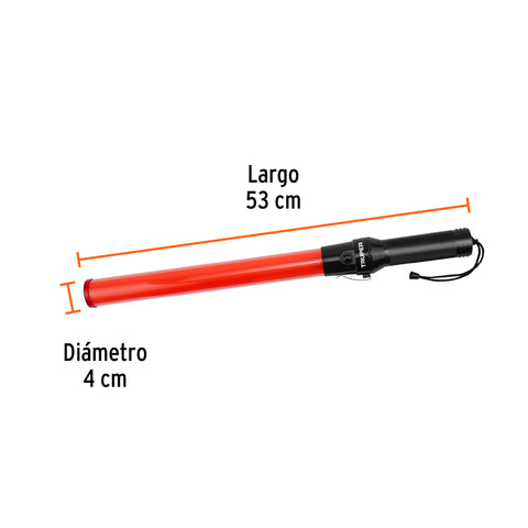 Bastón luminoso de 53 cm con luz LED y clip para cinturón | BADE-52 | 101219