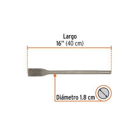 Cincel para azulejo SDS max 1-1/2' x 16', Truper | SDM-C3 | 101238