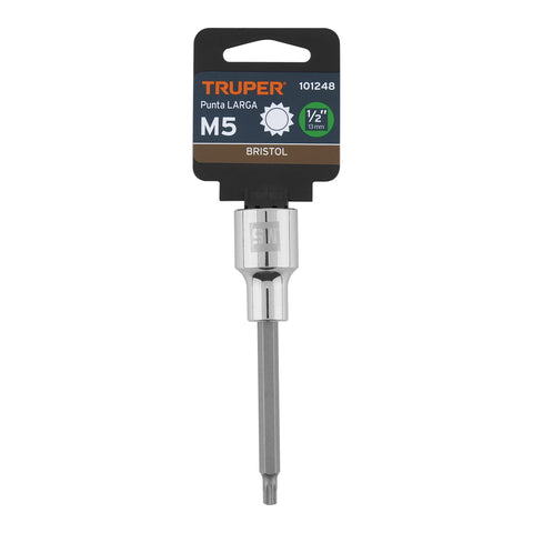 Dado punta larga bristol M5, cuadro 1/2', Truper | D-1205-BL | 101248