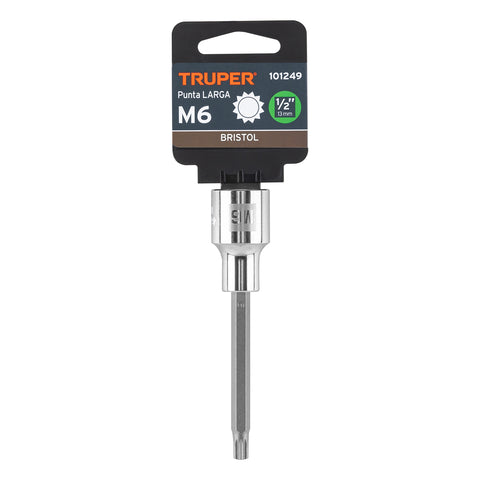 Dado punta larga bristol M6, cuadro 1/2', Truper | D-1206-BL | 101249