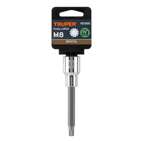 Dado punta larga bristol M8, cuadro 1/2', Truper | D-1208-BL | 101300