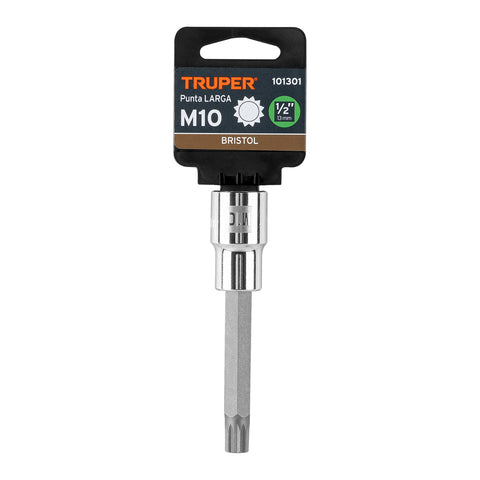 Dado punta larga bristol M10, cuadro 1/2', Truper | D-1210-BL | 101301