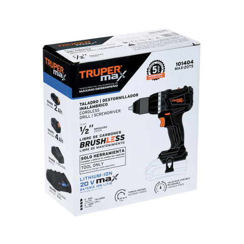 Taladro 1/2', 20V, sin accesorios, MAX | MAX-20TS | 101404