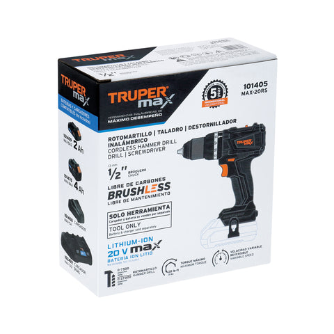 Rotomartillo 1/2', 20V, sin accesorios, MAX | MAX-20RS | 101405