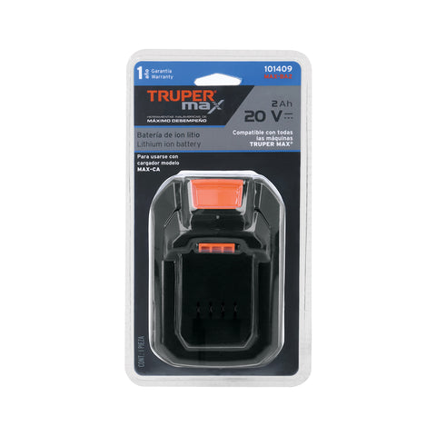 Batería ion litio, 20V, 2 Ah, TRUPER MAX | MAX-BA2 | 101409
