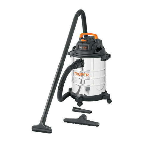 Aspiradora de sólidos y líquidos, 5 gal, acero inox, TRUPER | ASP-5X | 101523