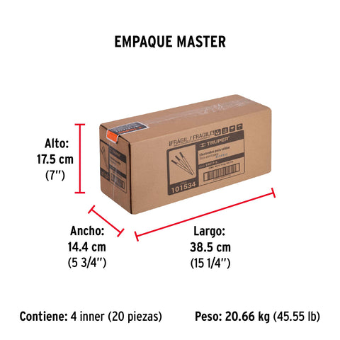 Bolsa con 1 kg de electrodos 6011 de 3/32', Truper | E6011-3 | 101534
