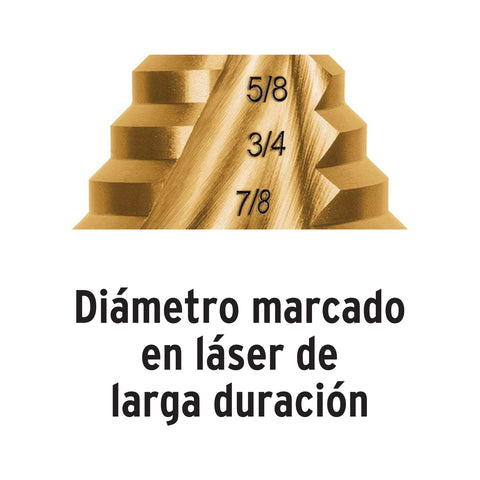 Broca escalonada titanio 9 escalones 1/4' a 3/4', Expert | BES-9X | 101552